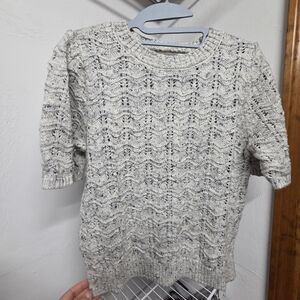 Lilla P Textured Knit Sweater in Gray